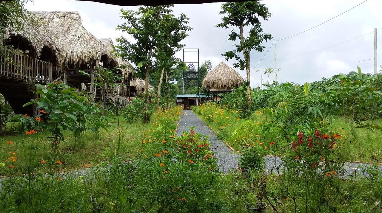 Vila Sunny Field Eco Stilt House Cat Tien Exteriér fotografie